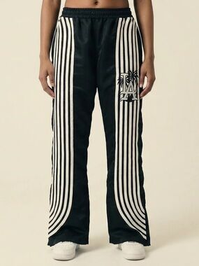 Devoir LA Track Pants White Side Stripes Sz L Men Street Wear Unisex